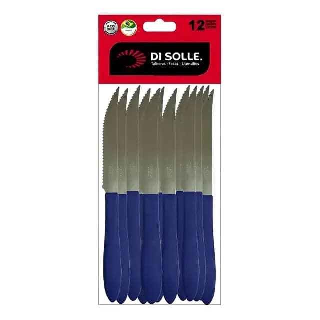 Set 12 Cuchillos Asado Dentado Di Solle Acero Inox.