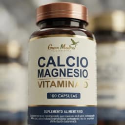 Calcio + Magnesio Y Vitamina D3 Green Medical 100 Caps Sin Sabor