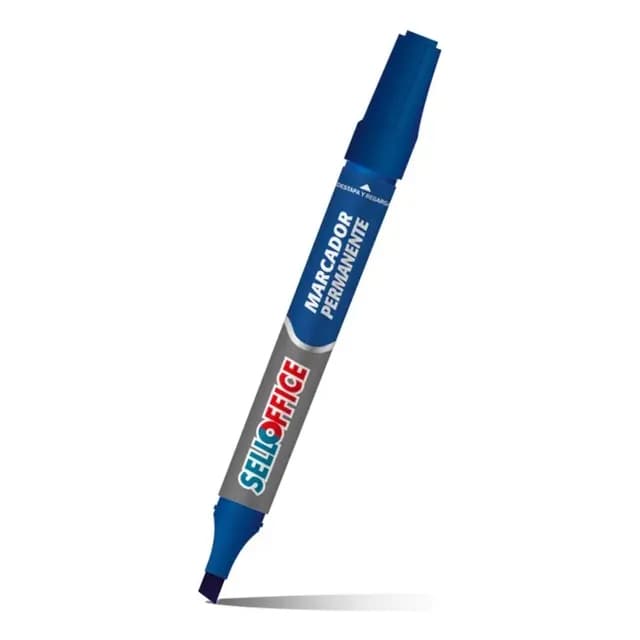 Seloffice Marcador Permanente Recargable Punta Biselada Azul