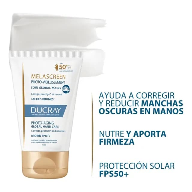 Crema de Manos Ducray Melascreen FPS 50+ Anti-Manchas y Anti Fotoenvejecimiento 50 ml