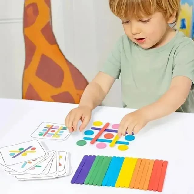 Juego Didactico Patrones Montessori Palo Arcoiris Para Ninos