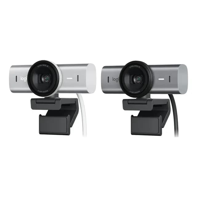 Camara web Logitech Mx Brio 705 con zoom 4K, microfono USB-C, color gris oscuro, grafito