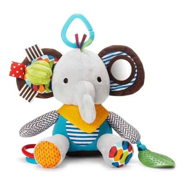 Juguete Peluche Sensorial Sonajero Con Mordedor /wakeshome Color Como En La Imagen Diseno Elefante