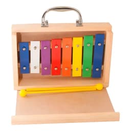 Metalofono 8 Tonos Color, Caja De Madera