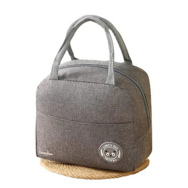Lonchera Bolsa Termica Colacion Almuerzo Portatil Unisex - Gris