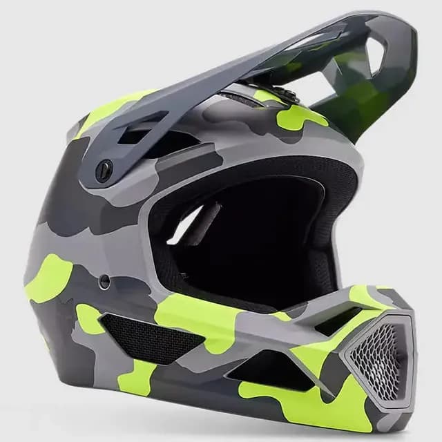 Casco Bicicleta Rampage Gris/amarillo Camo Fox Color Gris Talla Xl