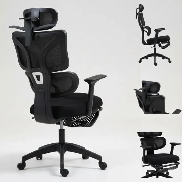 Silla Ergonomica Oficina Ejecutiva Reclinable Con Colgador Homer Design Negro