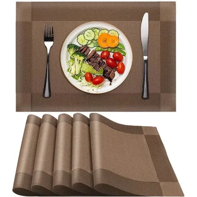 Set 6 Individuales De Mesa Rectangular Antideslizantes