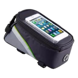 Alforja Bolso Delantero Bicicleta Porta Celular Gps Norplat Color Negro y Gris