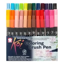 Set 24 Marcadores Koi Lettering Acuarelables Punta Pincel