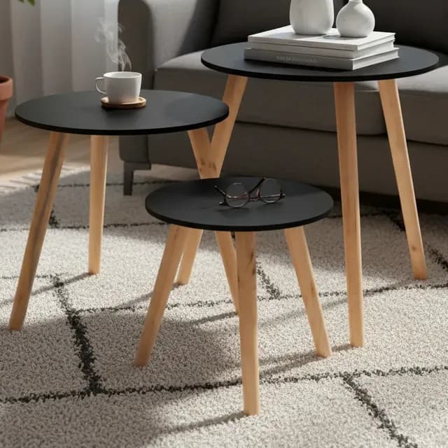 Juego De Mesas De Centro 50+40+32 Cm Chic Home