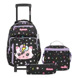 Pack Mochila Con Ruedas Nina Xtrem New Run Negro Negro