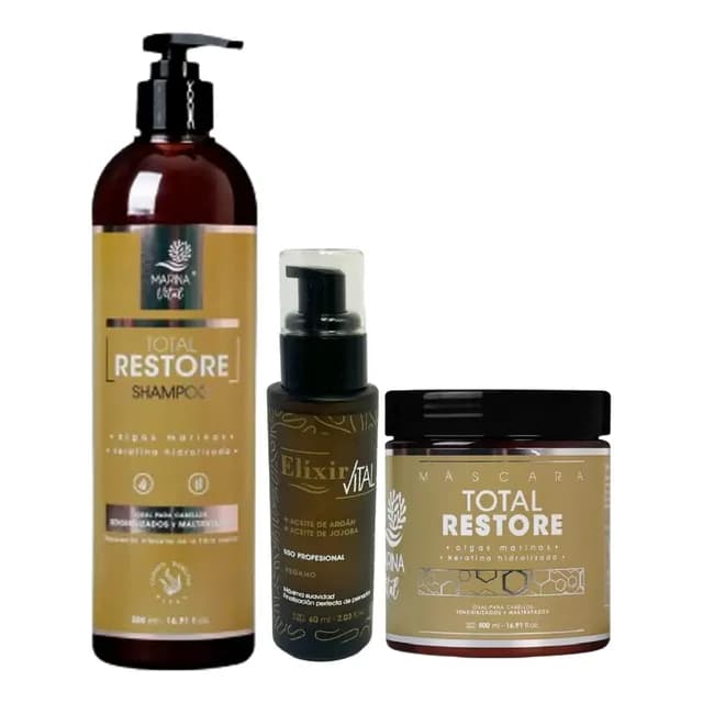 Shampoo Y Mascara Restauradora + Serum Marina Vital Beige