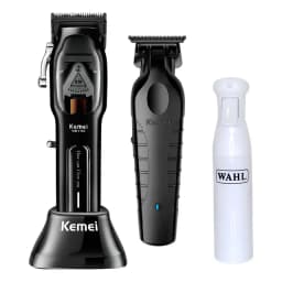 Kemei Barber Combo Km-1763 Negro + Trimmer Km-2299