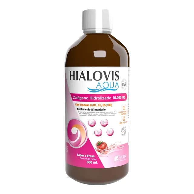 Hialovis Aqua Colageno Hidrolizado Liquido 600ml Sabor Fresa