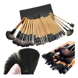 Set 32 Pinceles Y Brochas Maquillaje + Bolso Organizador