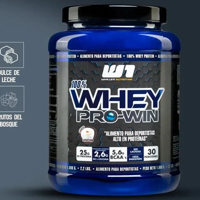 Proteina Whey Pro Win 1 Kg. Winkler Nutrition Sabor Frutos del bosque