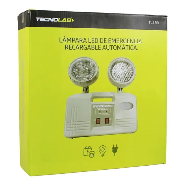 Luz Emergencia Led Doble Foco Recargable 180lm