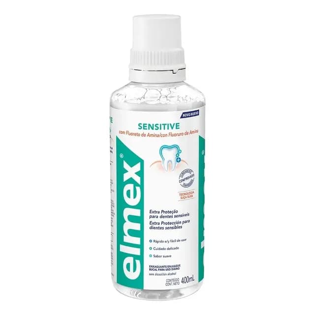 Elmex Enjuague Bucal Sensitive Con Flor Sin Alcohol 400 Ml