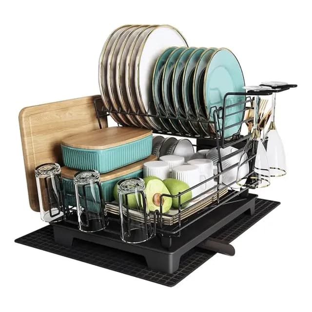 Secador Escurridor Platos 2 Niveles Desmontable Moderno