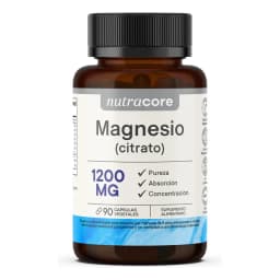 Citrato De Magnesio Puro 1200mg - 90 Caps Veg Alta Absorcion Producto Natural Sin Excipientes