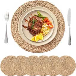 Set 6 Individuales Mantel Fibra Natural Yute 35 Cm