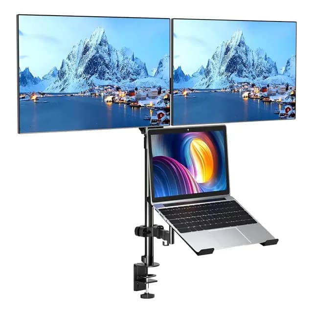 Soporte Doble 2 Monitor Y Notebook Brazo Escritorio B50