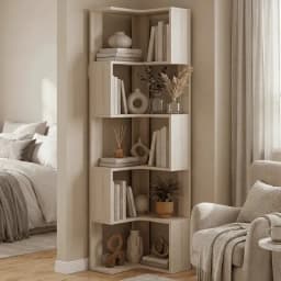 biblioteca Repisa Organizador Estante Esquinero Living Velador 160*30cm Color Arce