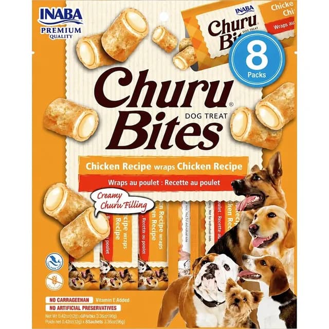 Snack Churu Bites Perro Pollo  - 8 Tubos (inaba)