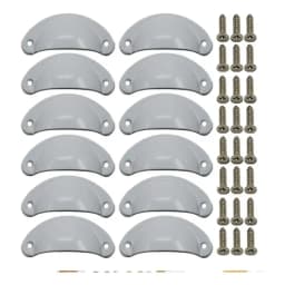 Set 12 Tiradores Para Muebles Cocina Cajon Manilla - Norplat Gris Claro/blanco