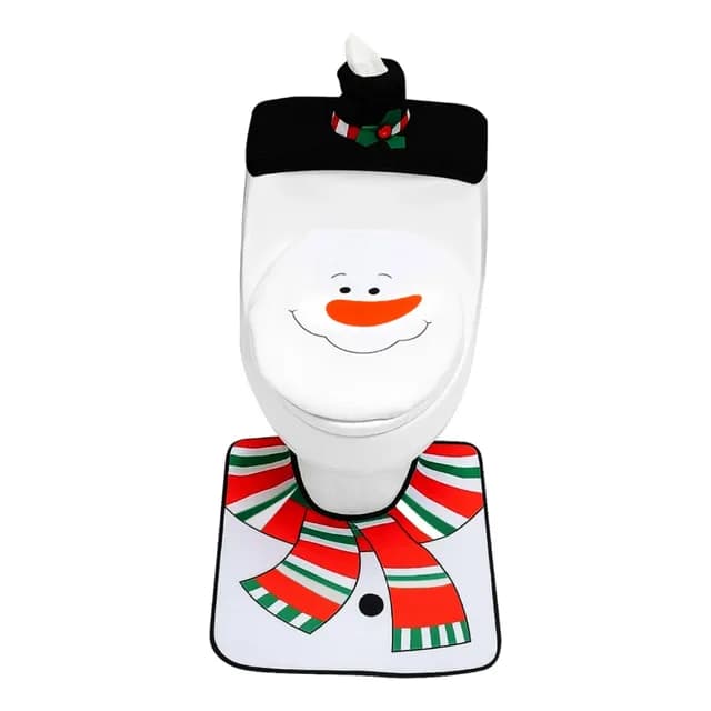 Set De Bano Muneco De Nieve 3 Piezas Adorno Navidad