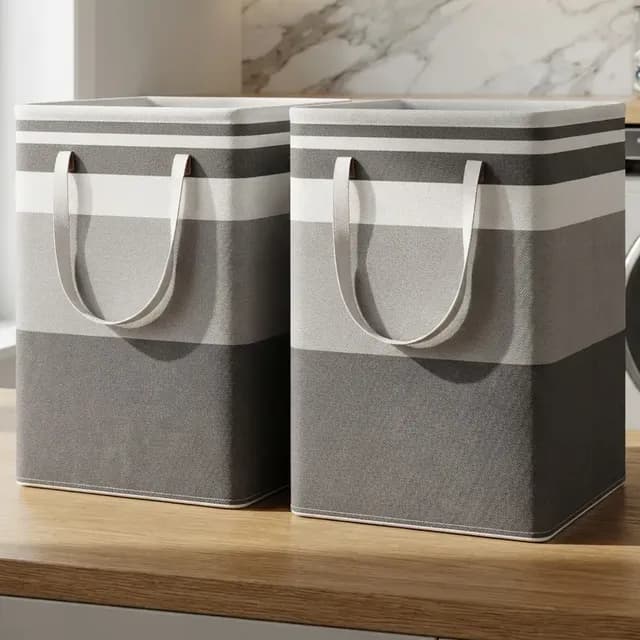 Cestos Para Ropa Sucia 75 Litros Pack 2 Unidades Gris