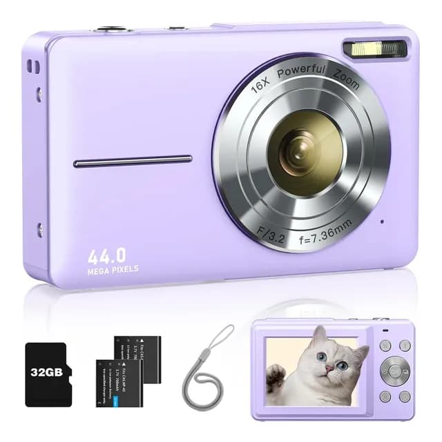 Camara Digital 1080p 44mp Webcam Filtros Principiantes +32gb