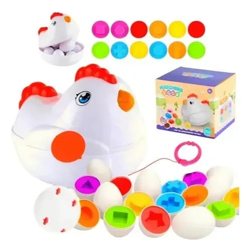 Juego Encaje Huevos Montessori 12 Unidades Figuras