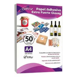 Papel Adhesivo Extrafuerte Glossy Brillante A4 135g -50hojas