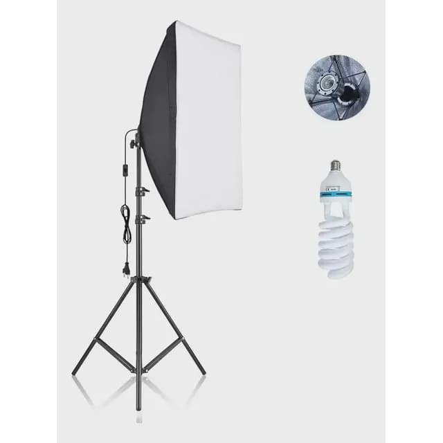 Kit De Iluminacion Softbox Estudio De Fotografia + Ampolleta