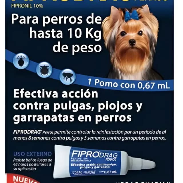 Pipeta Fiprodrag Antipulgas Y Garrapatas Perro Hasta 10kg