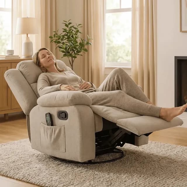 Berger Giratorio Reclinable+masaje+mecedora+calefaccion