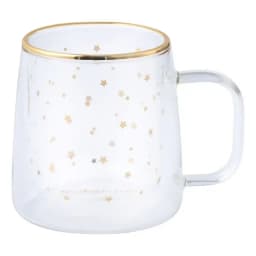 Adagio Teas Taza Doble Vidrio Estrellas Doradas