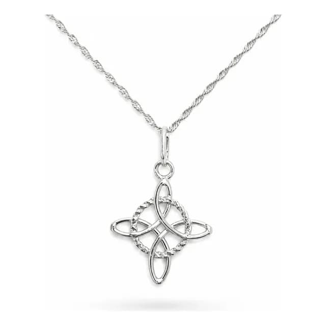 Collar Nudo De Bruja Amuleto Proteccion Plata Ley 925 Caja