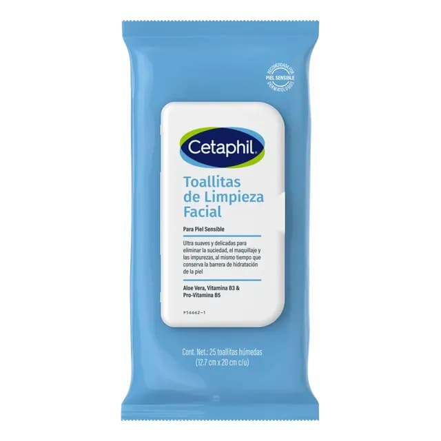 Toallitas Desmaquillantes Facial Para Piel Sensible 25 Unidades Cetaphil