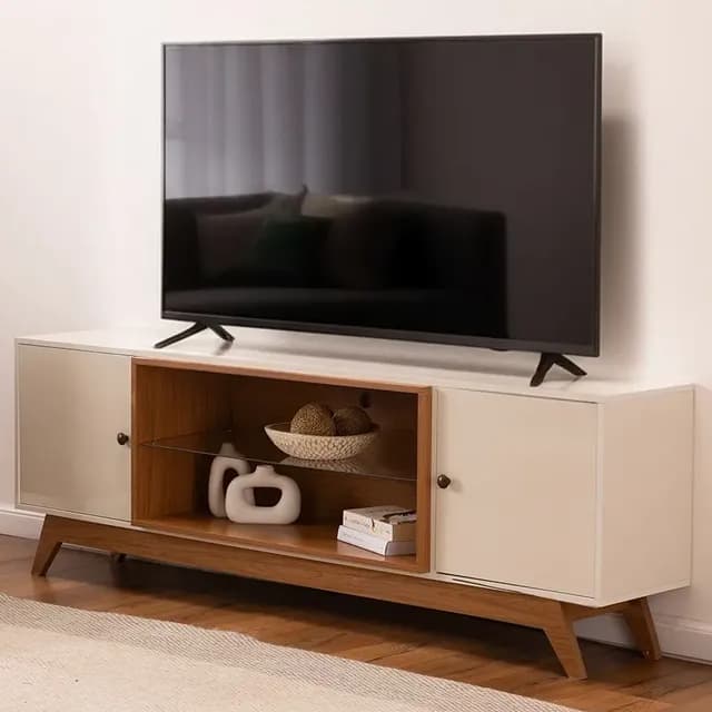 Rack Roca Ulmo Tv 75  Blanco-canela