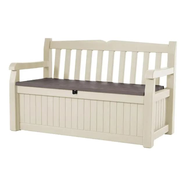 Keter Banco para jardin con almacenamiento eden bench color beige