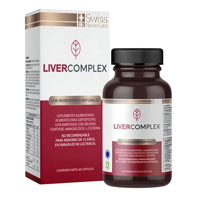 Liver Complex Swiss Nature Labs Capsulas Veganas Desintoxicante Higado 60 Unidades