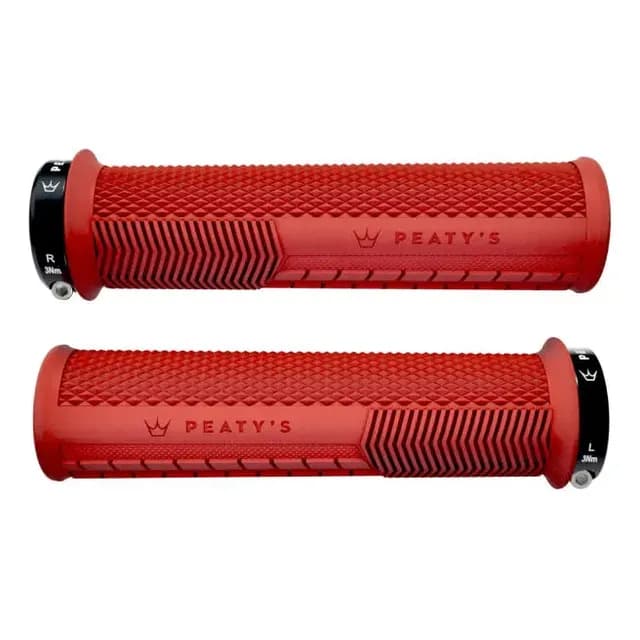 Punos Bicicleta Knurl Delgado Rojo Peatys