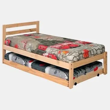 Cama Nido 1,5 Plaza En Madera Natural Incal