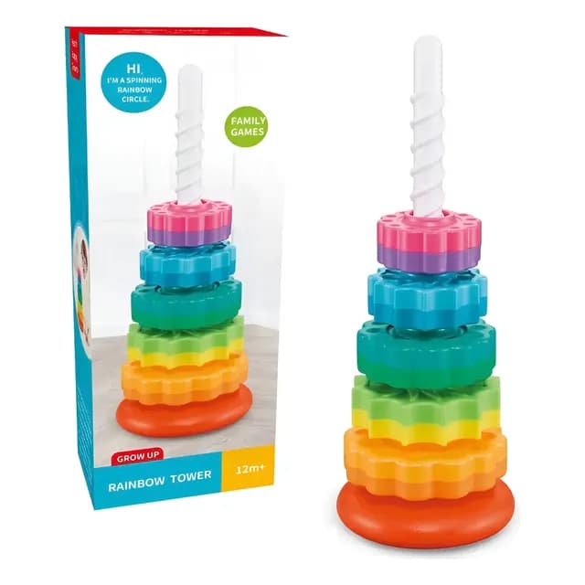 Juguetes Giratorios Apilables Torre Rainbow Juego Montessori