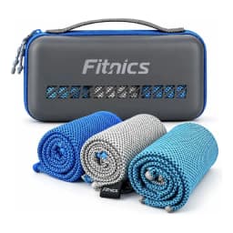 Toalla de Viaje Microfibra Set De 3 Fitnics 100x30 Ejercicio +estuche Color Azul/gris