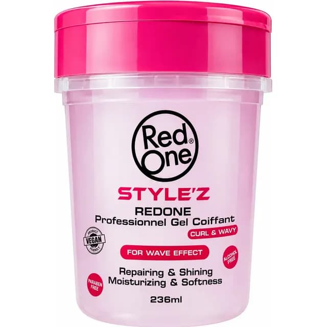 Gel Red One Para Rizos Y Ondulado Pink 236ml