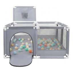 Corral De Seguridad Bebe Con Aro 126x126 Cm. Gris